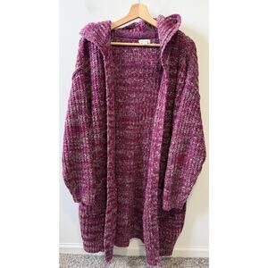 Sundance chunky knit purple cardigan women's size M